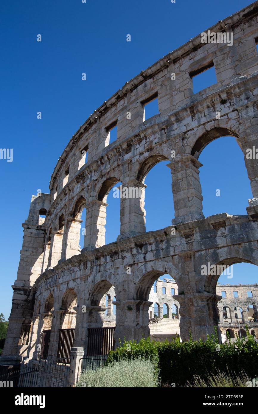 Pula Arena, Roman Amphitheater, Constructed 27 BC - AD 68, Pula, Croatia Stock Photo