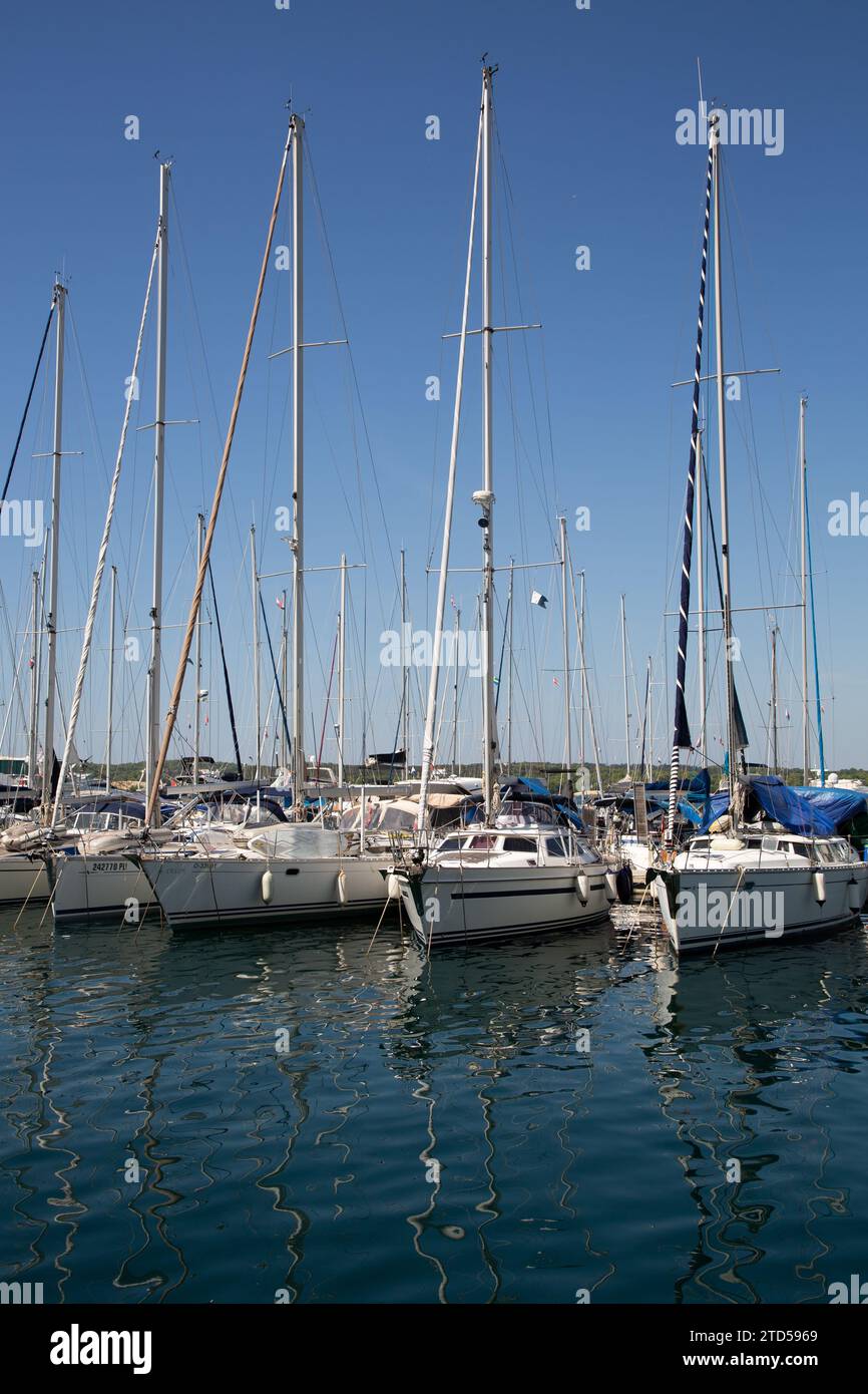 Sailboats, ACI Marina, Pula, Croatia Stock Photo