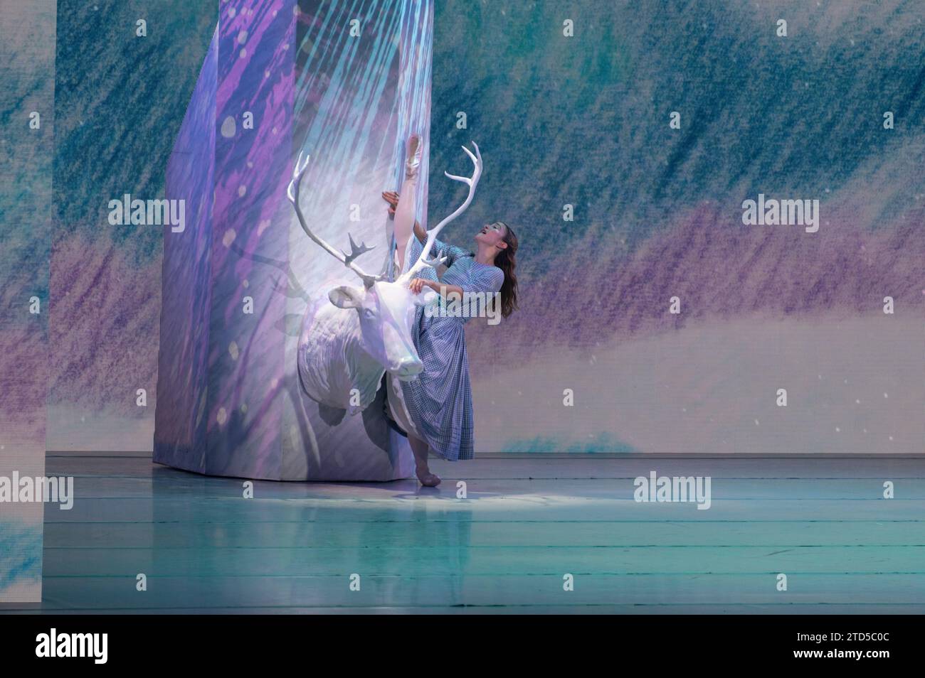 A ballet performance of The Snow Queen (Snedronningen) was held at the Tivoli Concert Hall,(Koncertsalen) in Tivoli Gardens during the Julemarked, (C Stock Photo