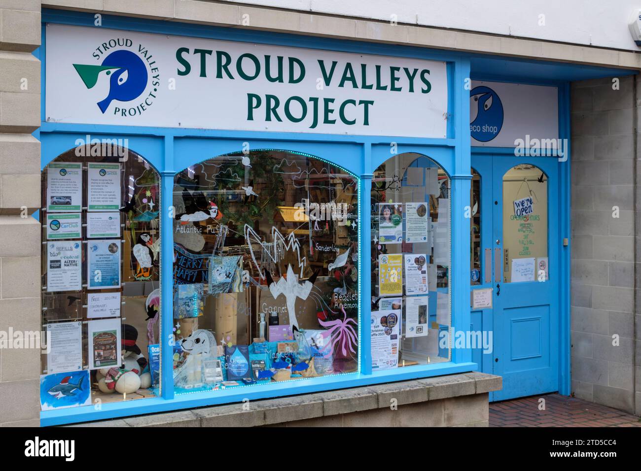 Around the Cotswolds town of Stroud on a December day Stroud Valleys project shop Stock Photo