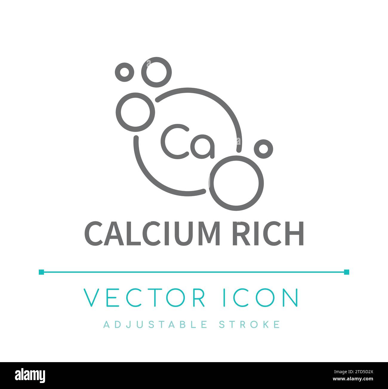 Calcium Rich Food Supplement Vector Line Icon Stock Vector