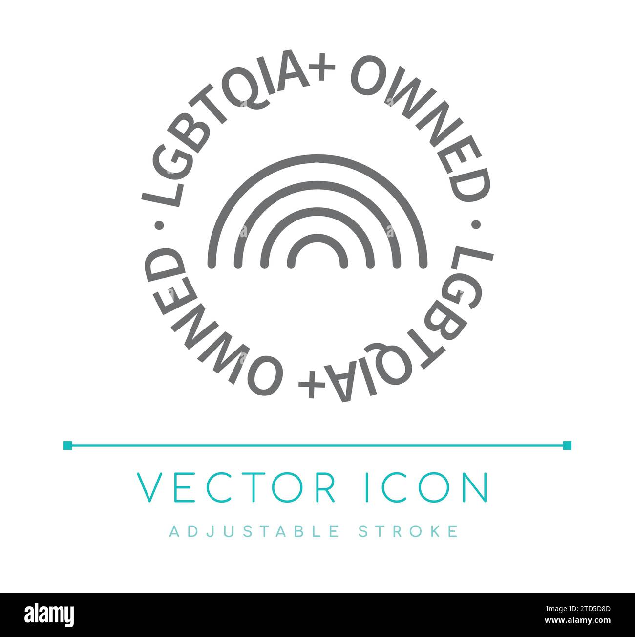 LGBTQIA+ Owned Business Vector Line Icon Stock Vector