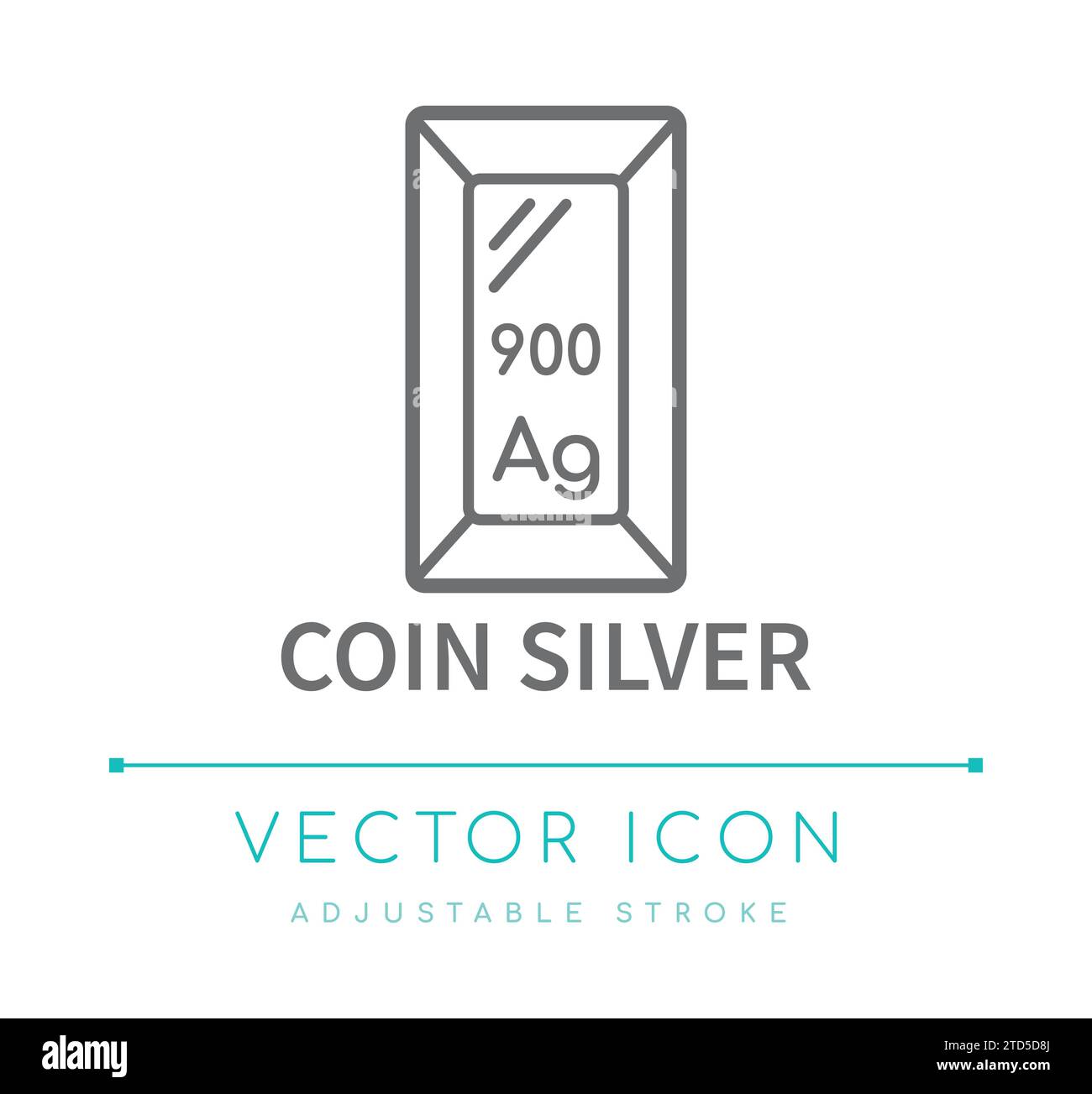 Coin Silver Jewelry Material Vector Line Icon Stock Vector