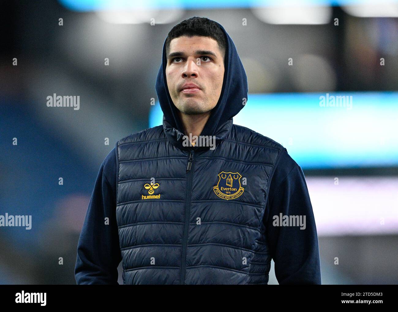João Virgínia 12 of Everton Football Club inspects the pitch ahead of