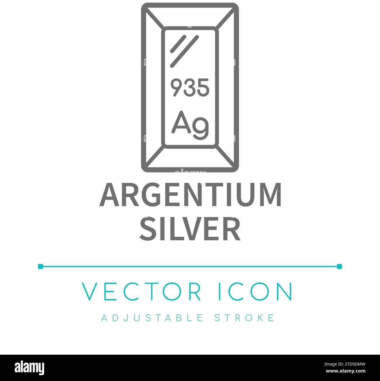 Argentium Silver Jewelry Vector Line Icon Stock Vector