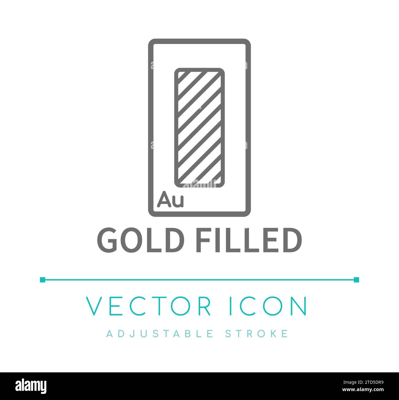 Gold Filled Jewelry Vector Line Icon Stock Vector