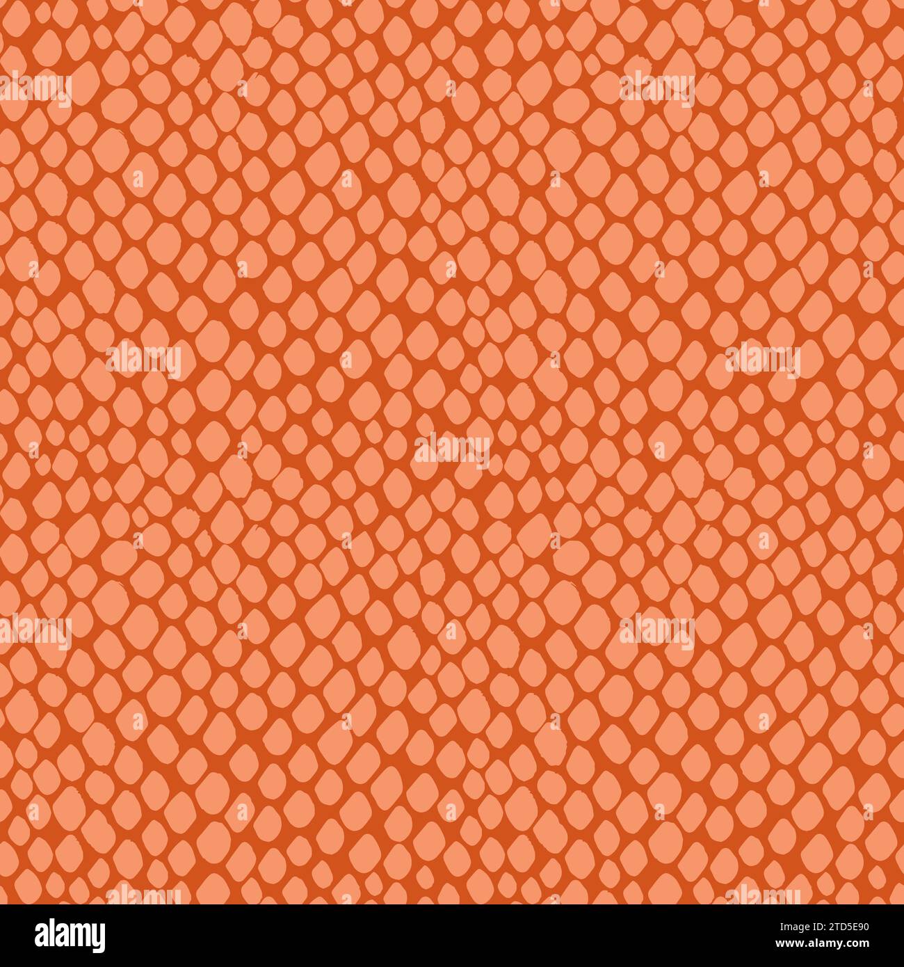 Snake skin seamless pattern with color of year 2024 Peach Fuzz. Texture of scales of crocodile, alligator, lizard, reptile. Fashion and luxury textile Stock Vector