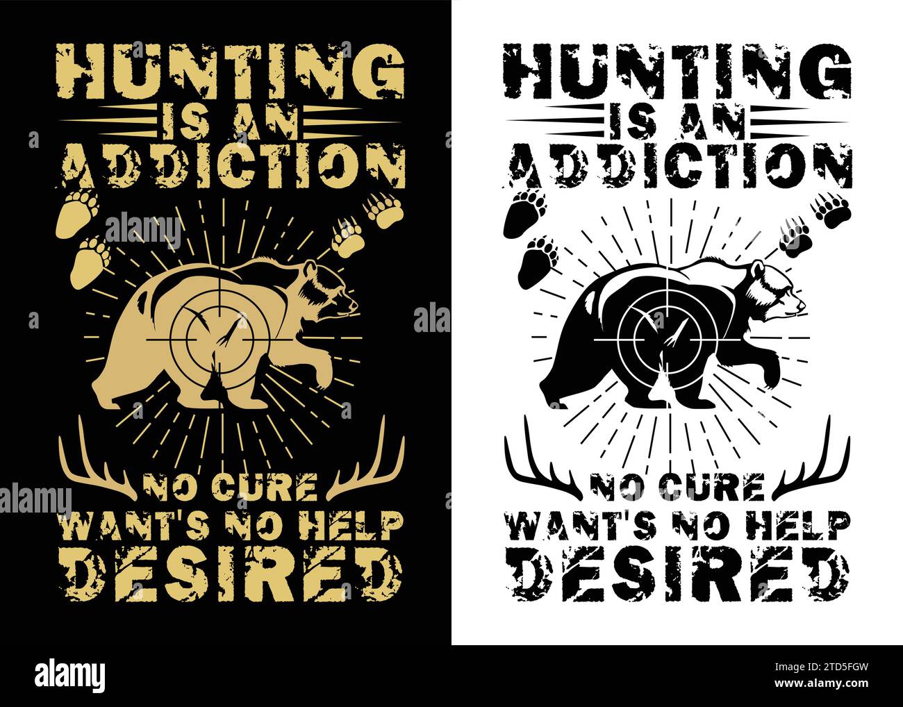 hunting tshirt design vector file, eps Stock Vector