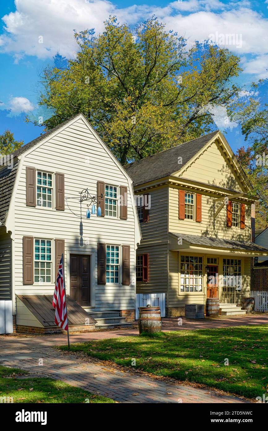 The Milliner and Printers stores on Duke of Gloucester Street, Colonial