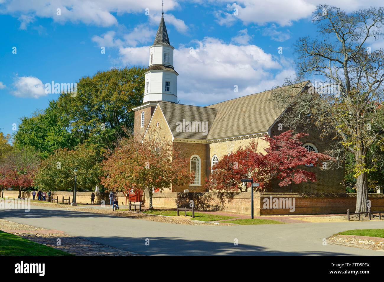 Bruton Parish Church on Duke of Gloucerster Street in Colonial Williamsburg, Virgina Stock Photo