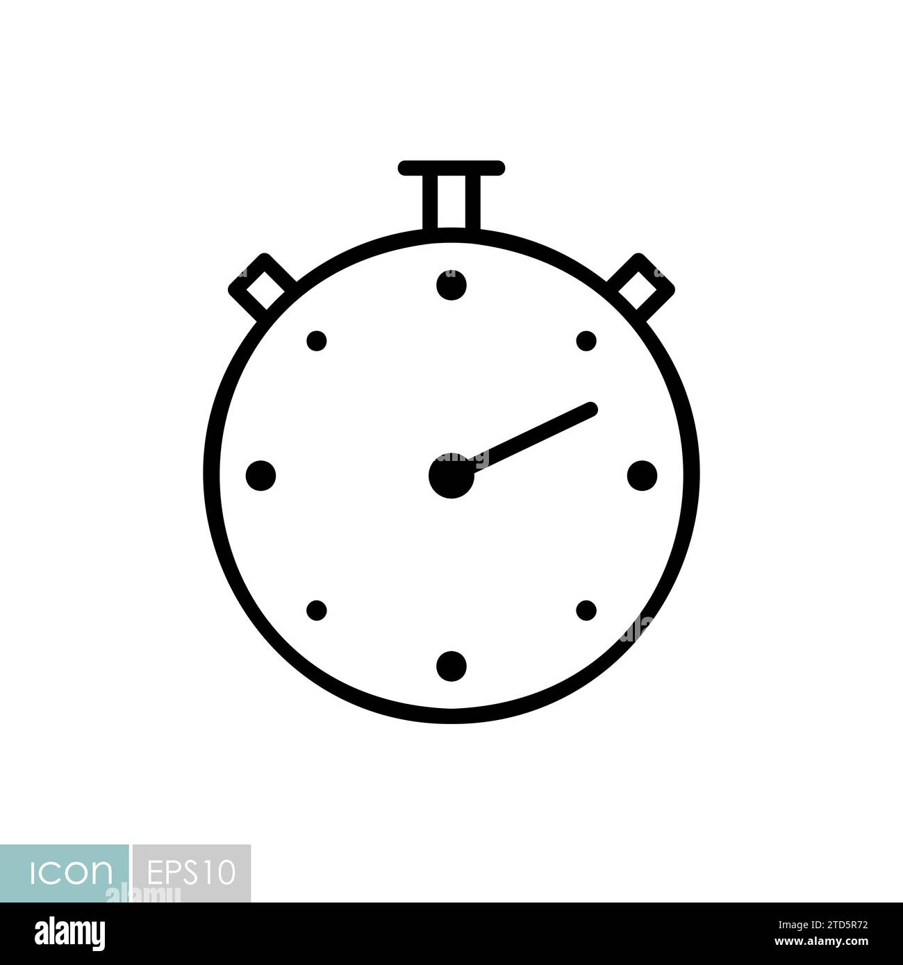 Stopwatch or stop watch timer vector icon. Graph symbol for fitness and ...