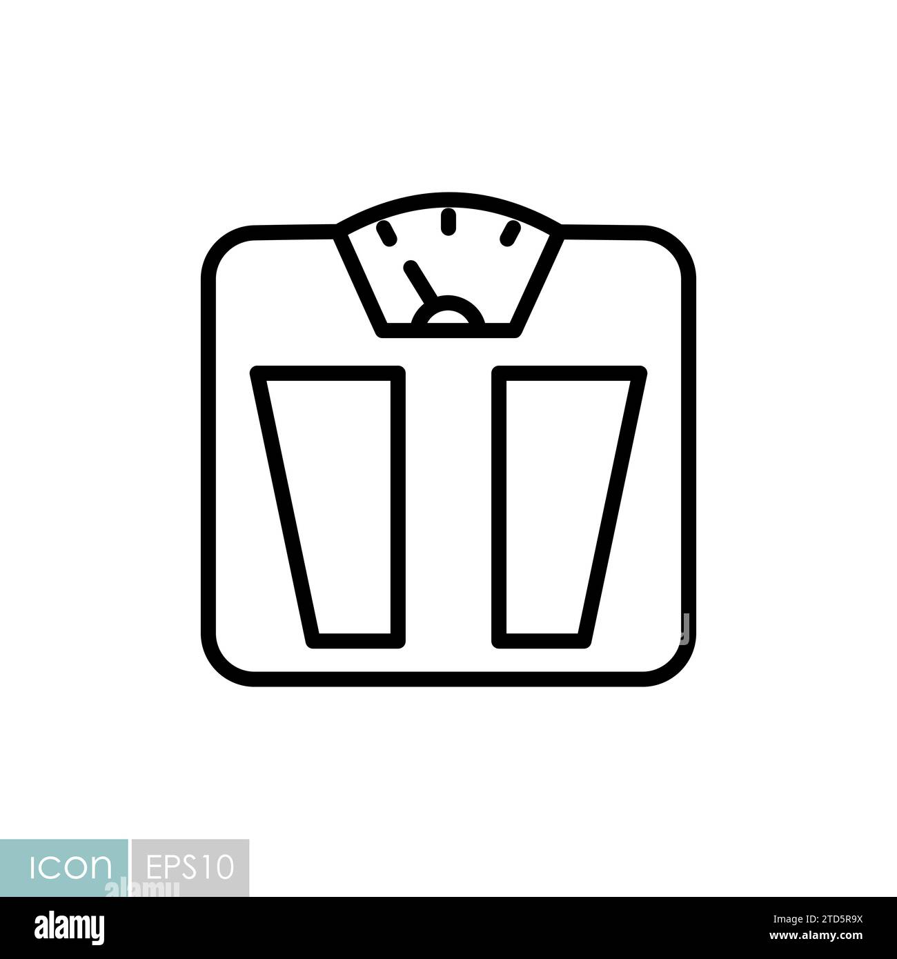 Bathroom floor scales vector icon. Weight measure equipment sign. Graph ...