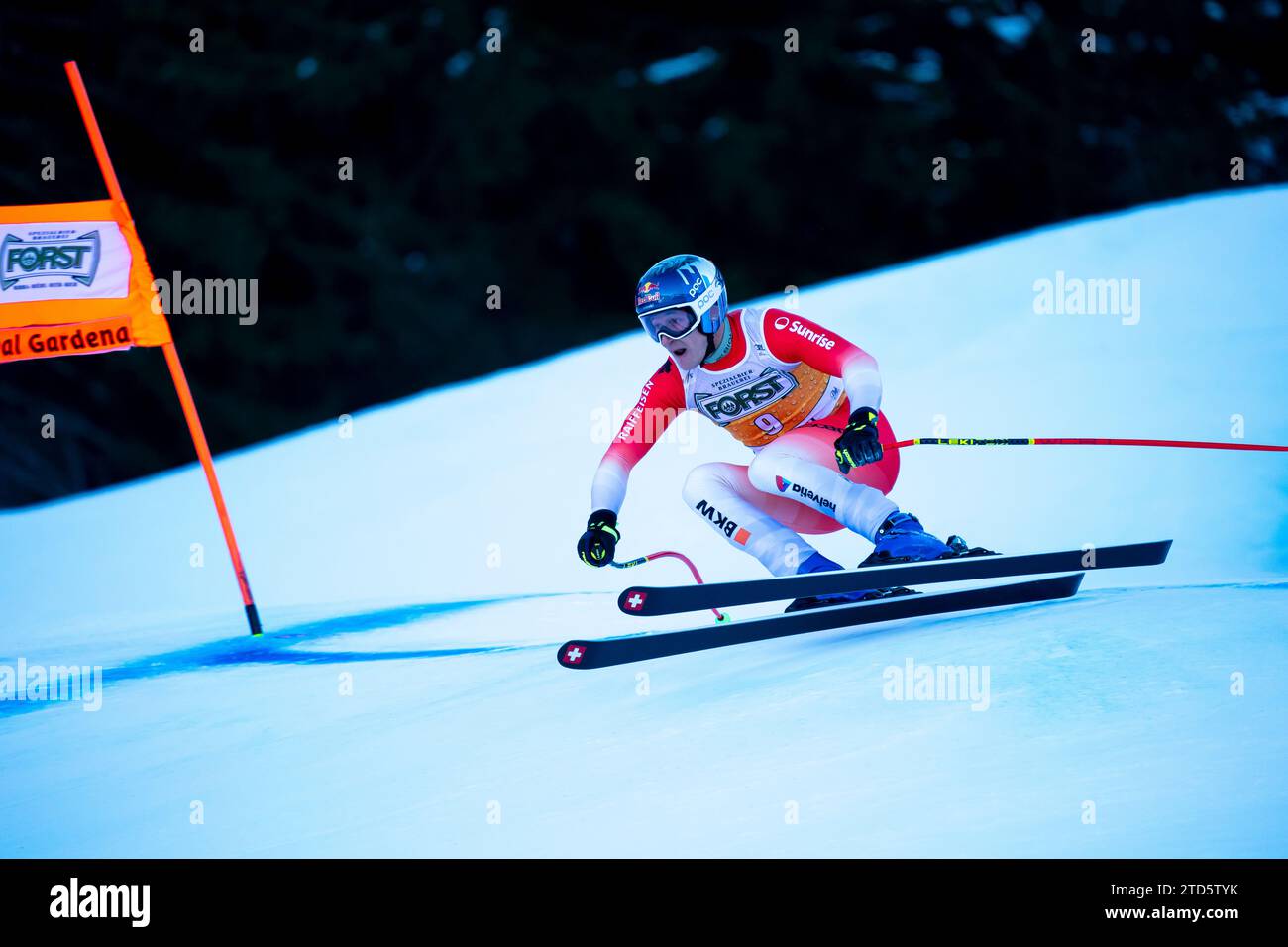 Val Gardena, Italy. 16th Dec, 2023 ODERMATT Marco (SUI) competing in the Fis Alpine Ski World