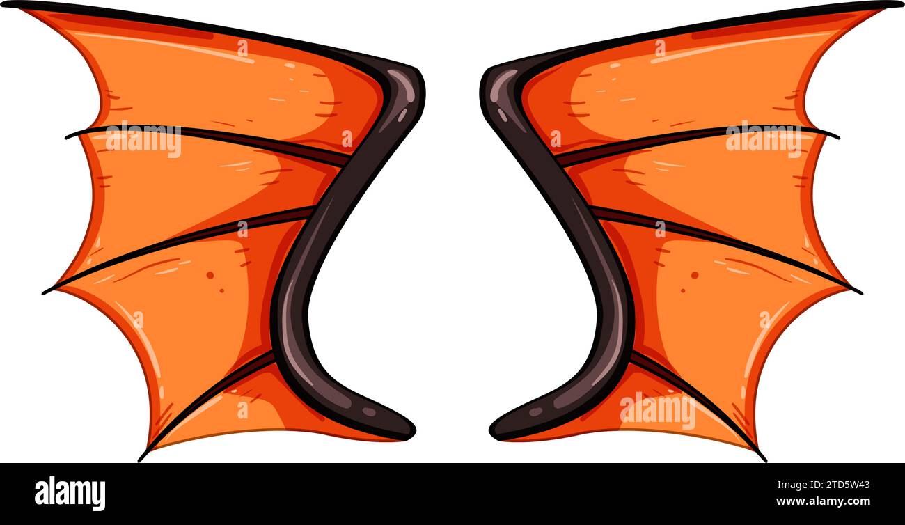 monster wings dragon cartoon vector illustration Stock Vector Image