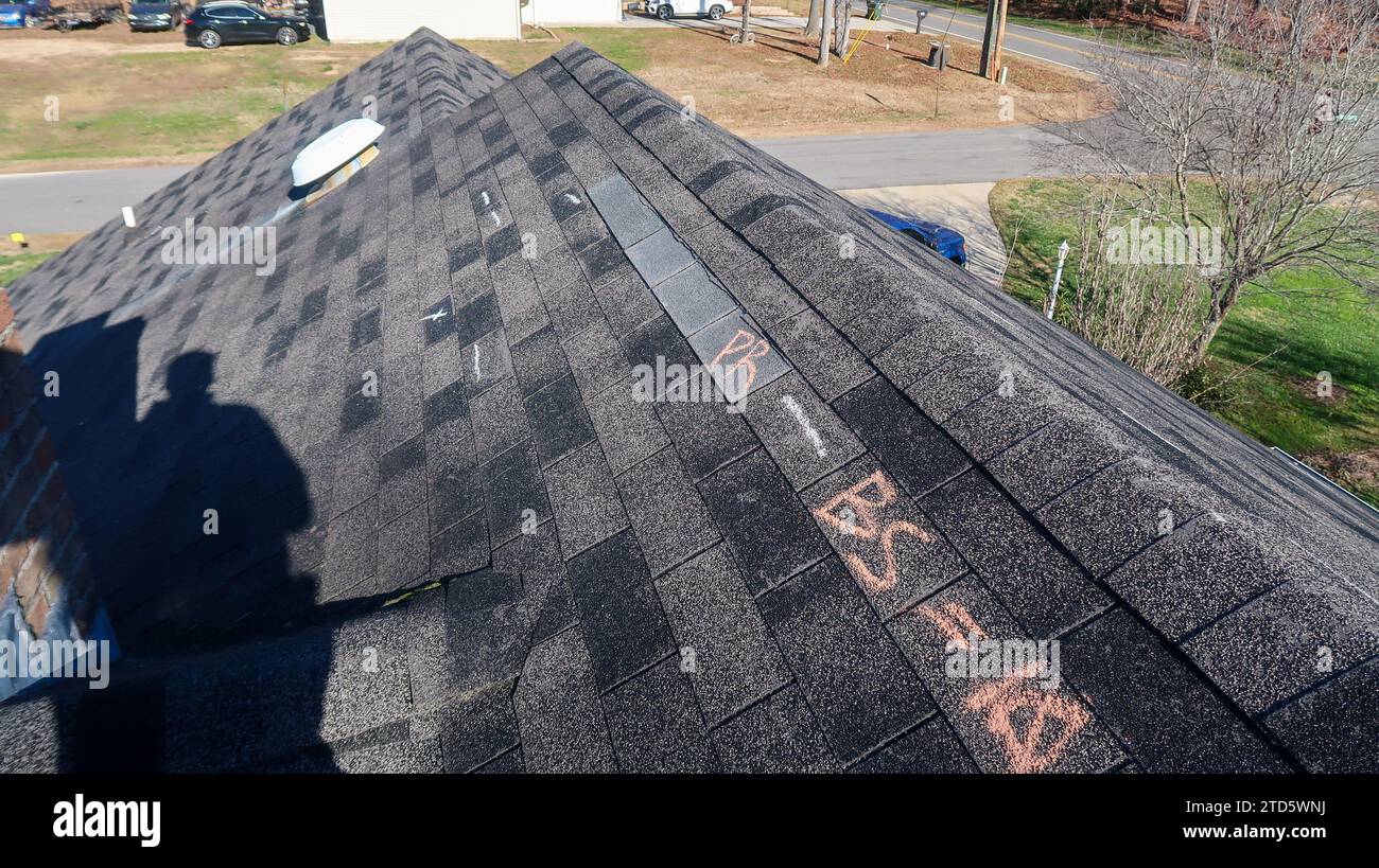 Residential roof inspection for insurance claim due to storm damage