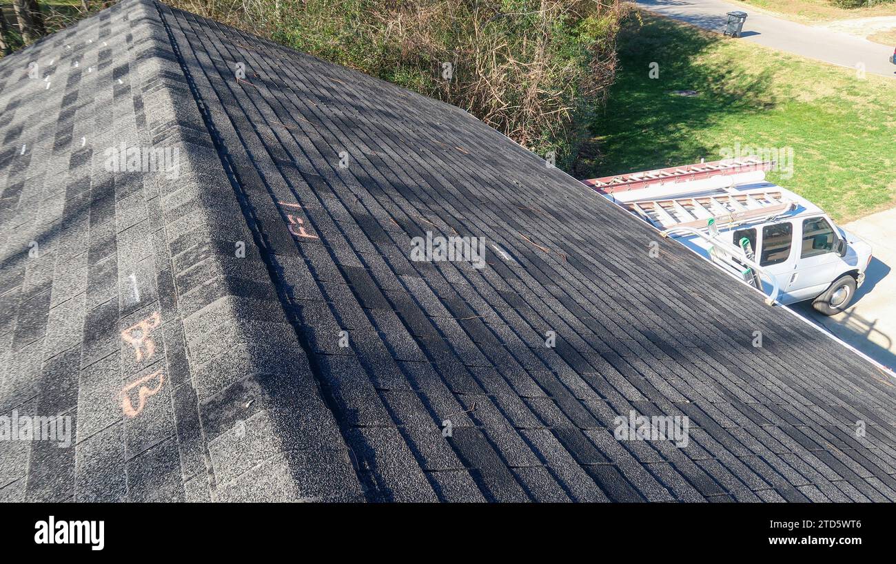 Residential roof inspection for insurance claim due to storm damage