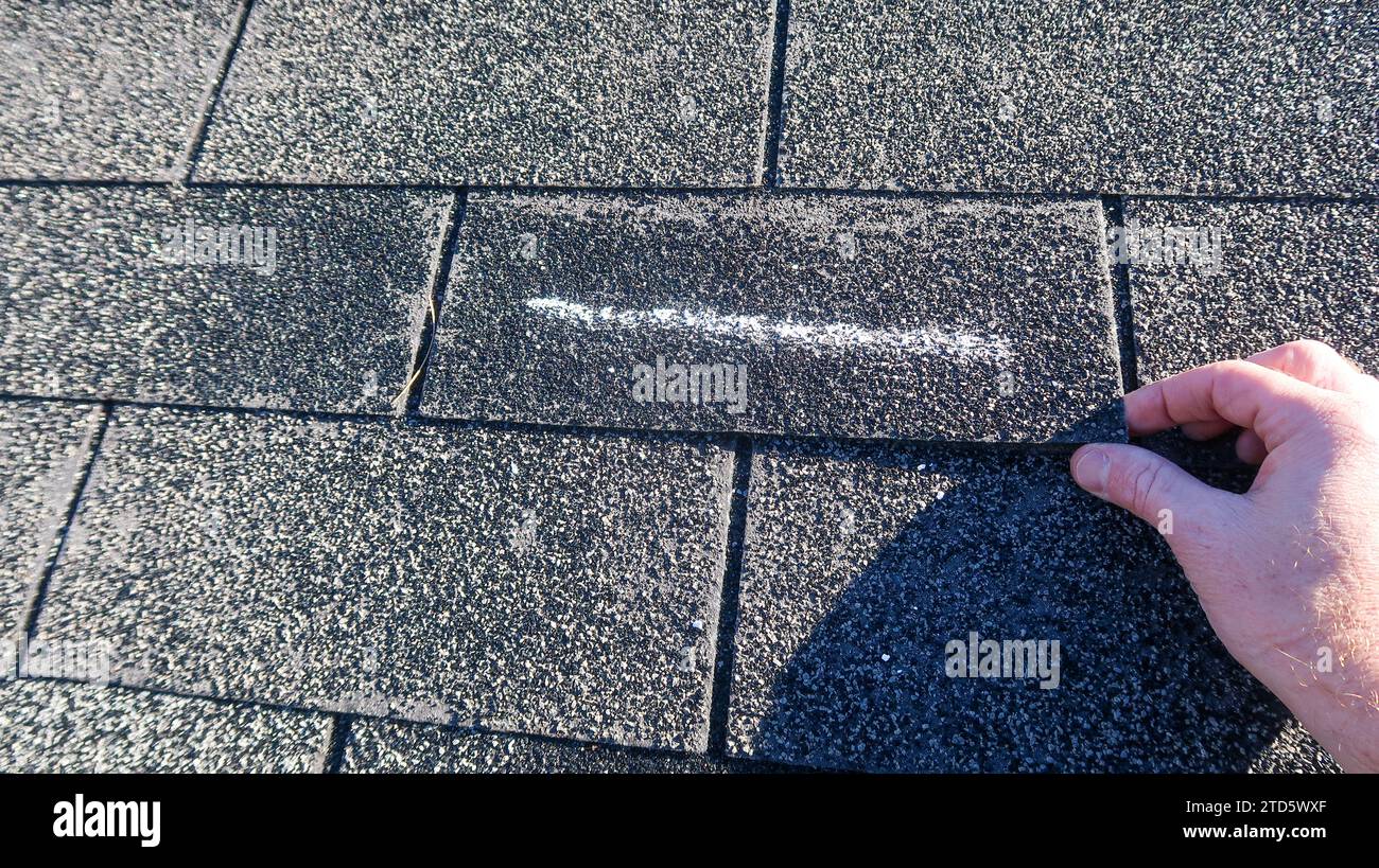 Residential roof inspection for insurance claim due to storm damage ...