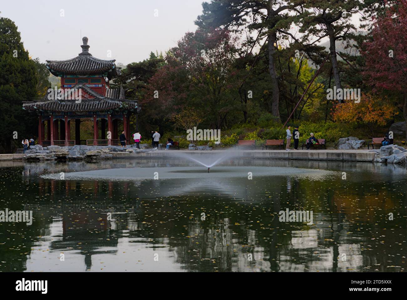 Jingyi Garden in Fragrant Hills Park. Stock Photo