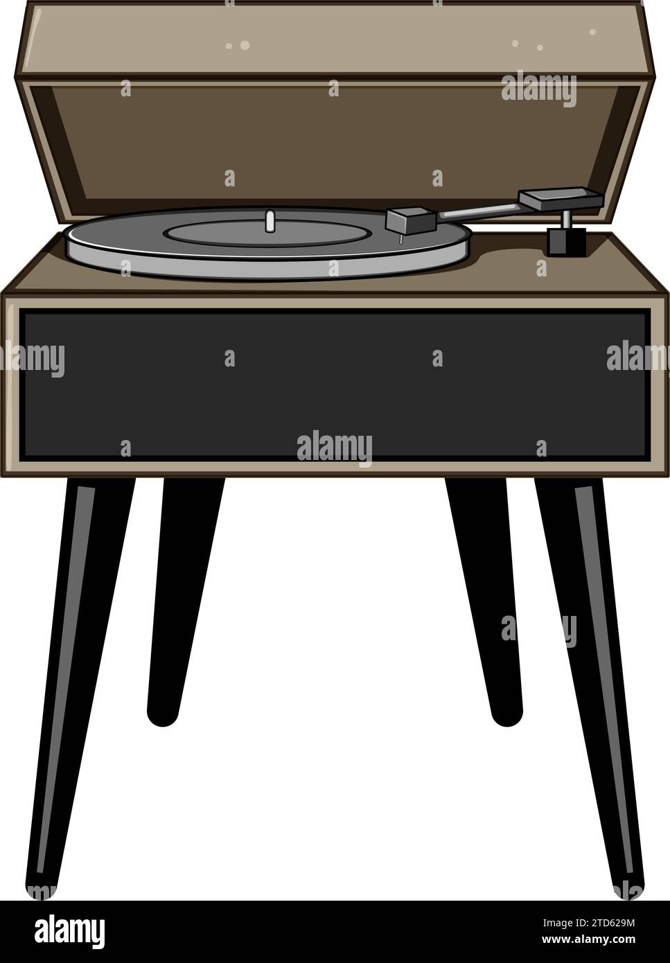 music vinyl player cartoon vector illustration Stock Vector Image & Art