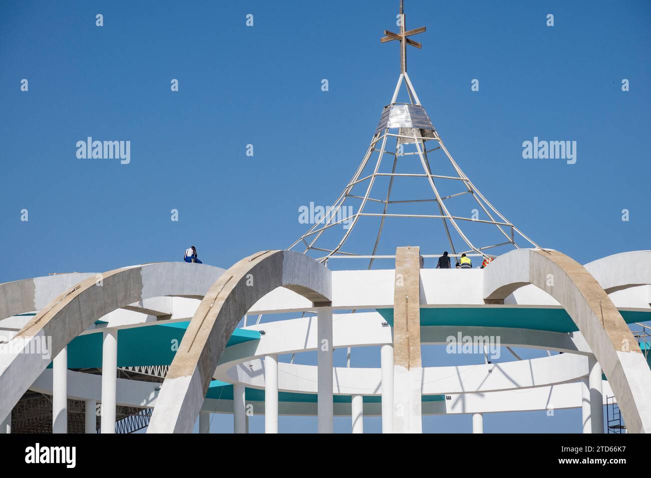 Sanctuaire Marial de Popenguine, The Marian shrine in Popenguine under construction. Senegal, Africa. 04.12.2023 Stock Photo