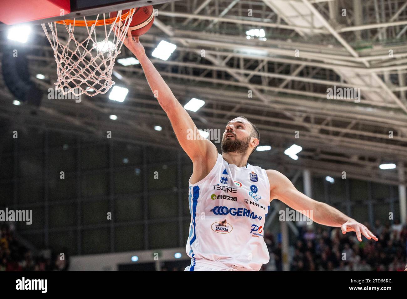 MIro BIlan (Germani Brescia)  during  UNAHOTELS Reggio Emilia vs Germani Brescia, Italian Basketball Serie A match in Reggio Emilia, Italy, December 17 2023 Stock Photo