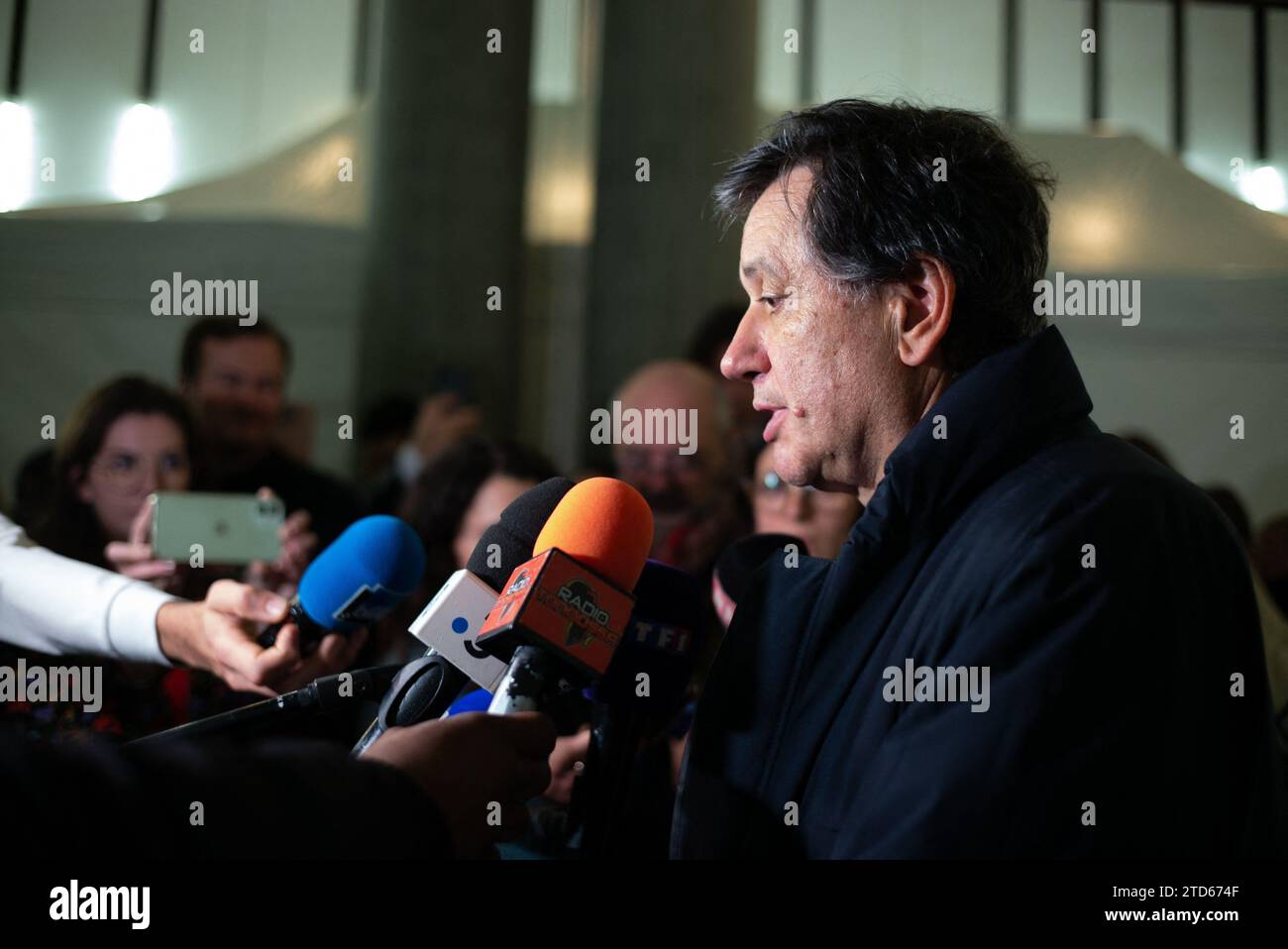 Lawyer Seban addresses the press during the 14th day of Monique Olivier ...