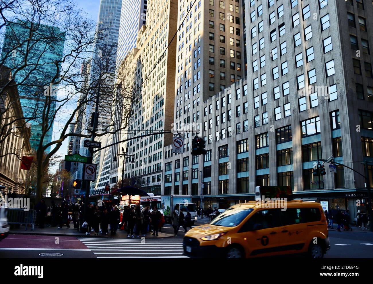 Highrises on 42nd street across from New York Public Library in