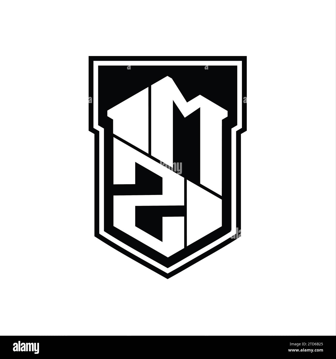 Mz logo monogram emblem style with crown shape Vector Image