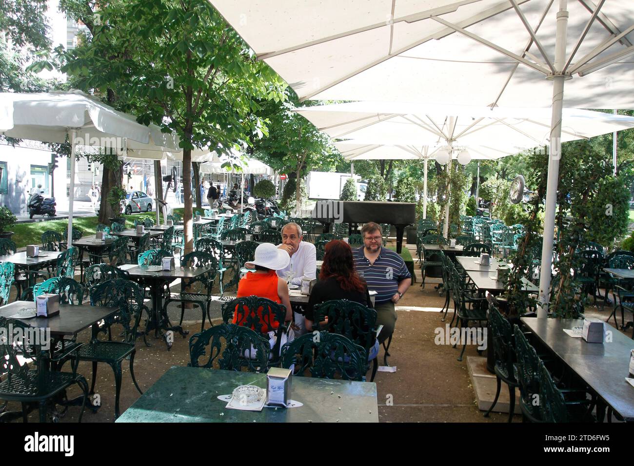 07-30-2013 Madrid view of the terrace of Cafe Gijon. Victor Lerena Archdc. Credit: Album / Archivo ABC / Víctor Lerena Stock Photo