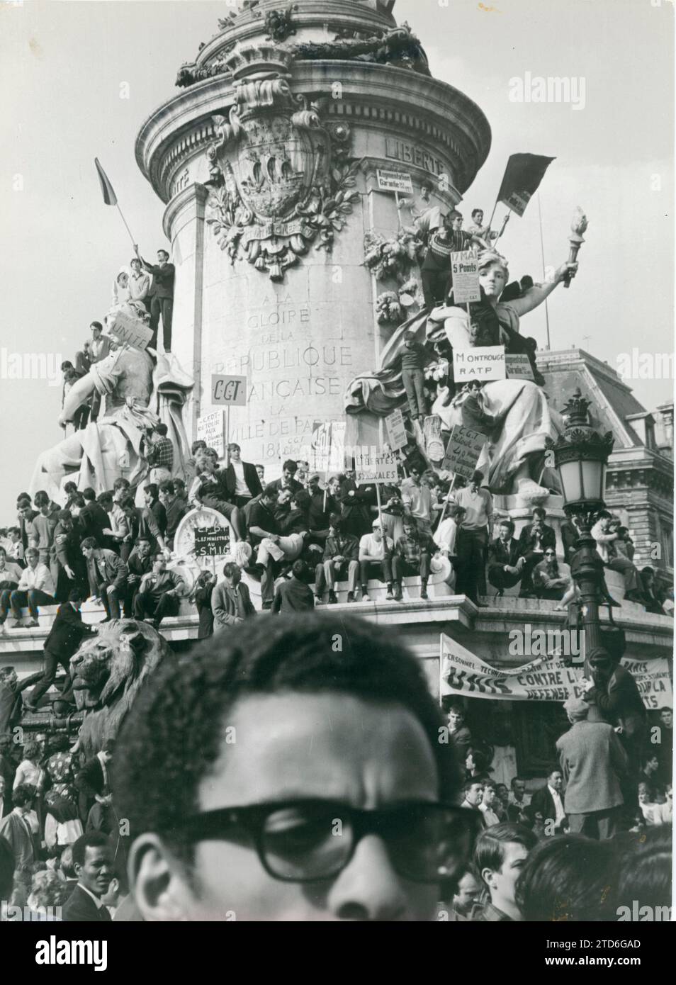 Paris (France), May 1968. Events of May 1968. Students during one of