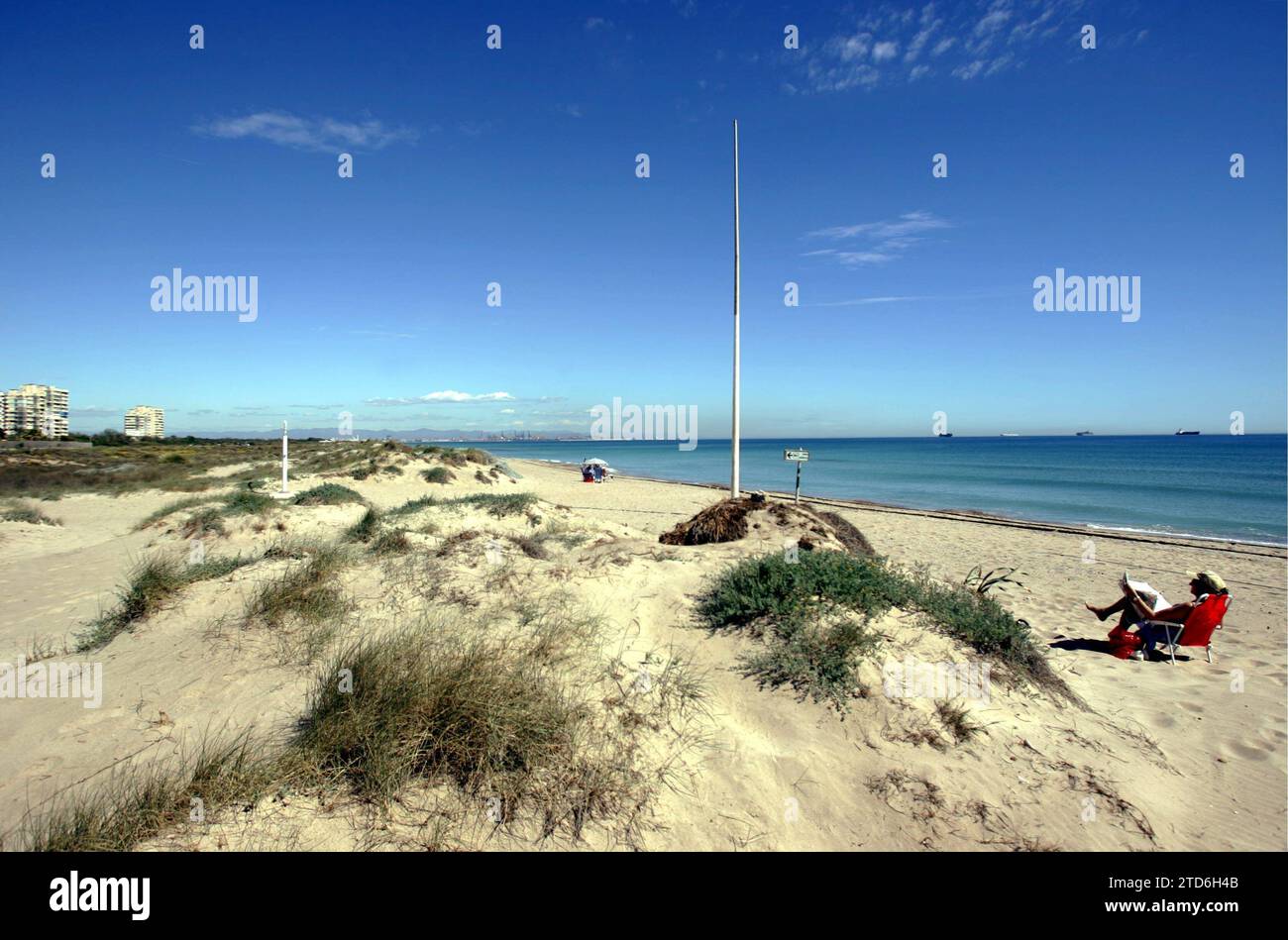 Valencia, 07/14/2012. Image of the dunes of El Saler Beach. Credit: Album / Archivo ABC / Eduardo Manzana Stock Photo