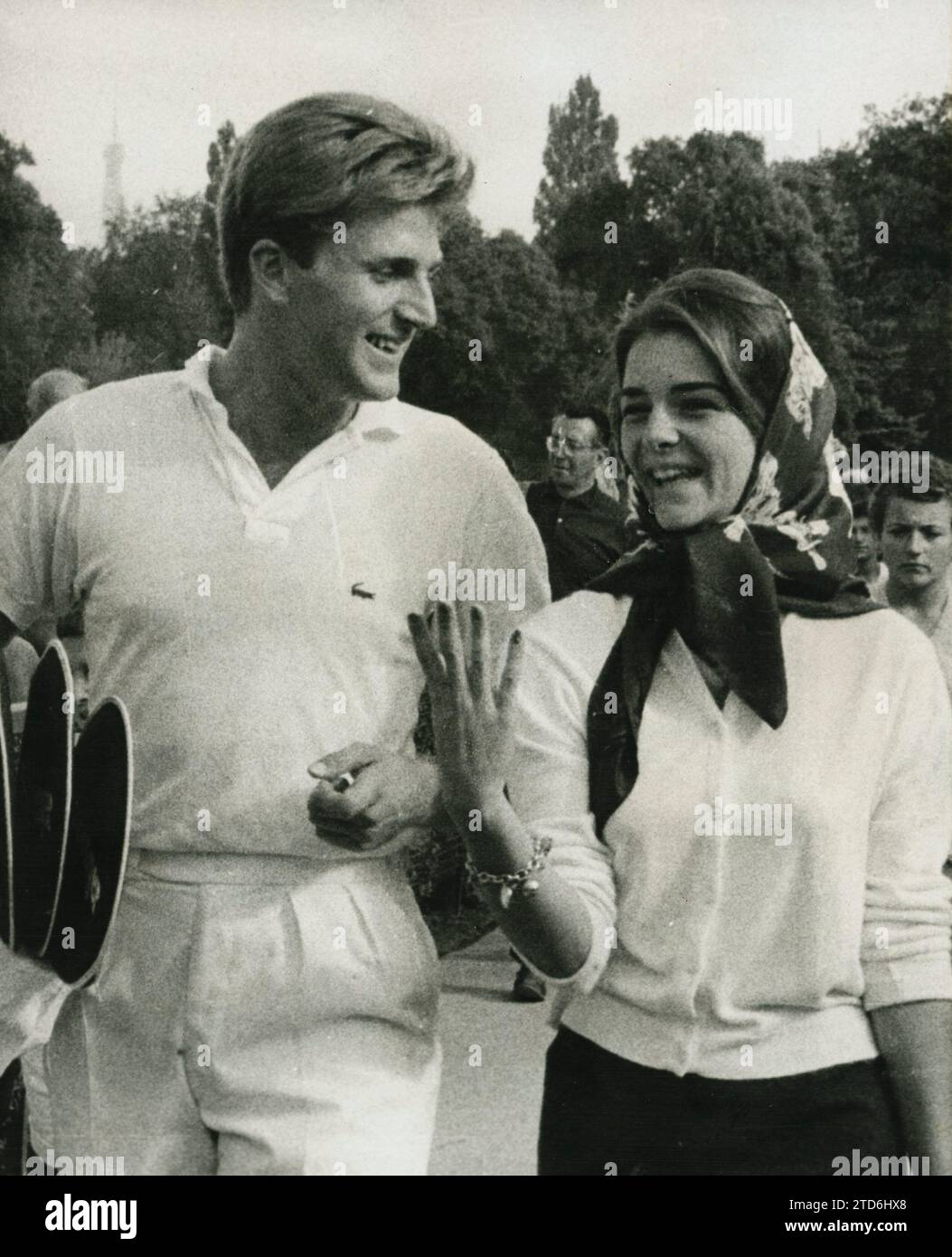 12/31/1959. Silvia Casablancas and her boyfriend, Jean Noel Grinda. Credit: Album / Archivo ABC / Torremocha Stock Photo