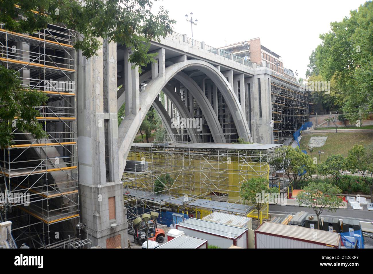 Madrid, 08/31/2015. Rehabilitation works on the Segovia viaduct. Photo: JM mata Archdc. Credit: Album / Archivo ABC / Juan Manuel Mata Stock Photo