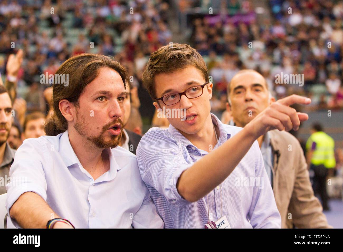 Madrid, 10/19/2014. Podemos citizen assembly at the Vista Alegre Palace. Photo: Ángel Navarrete. ARCHDC. Credit: Album / Archivo ABC / Ángel Navarrete Stock Photo