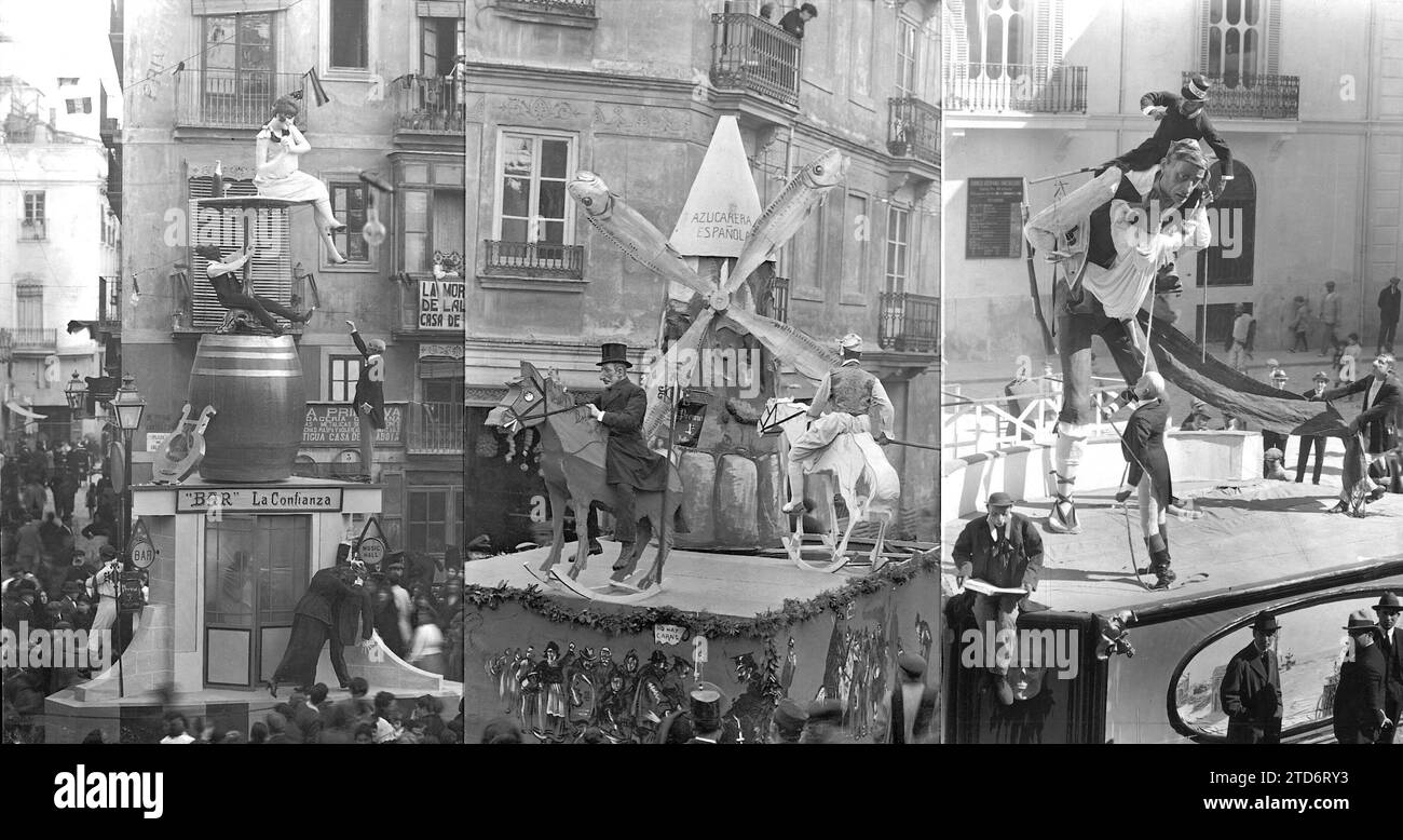 Valencia, 03/19/1920. 1. 'The vehinat flakes.' 2. «The Scarcity of Subsistence». 3. «The national circus». Credit: Album / Archivo ABC / Vicente Barbera Masip Stock Photo
