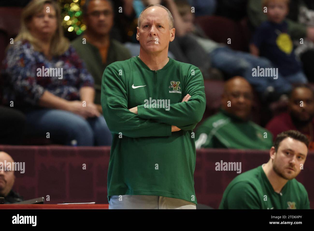 December 16, 2023 Vermont Catamounts head coach John Becker looks on