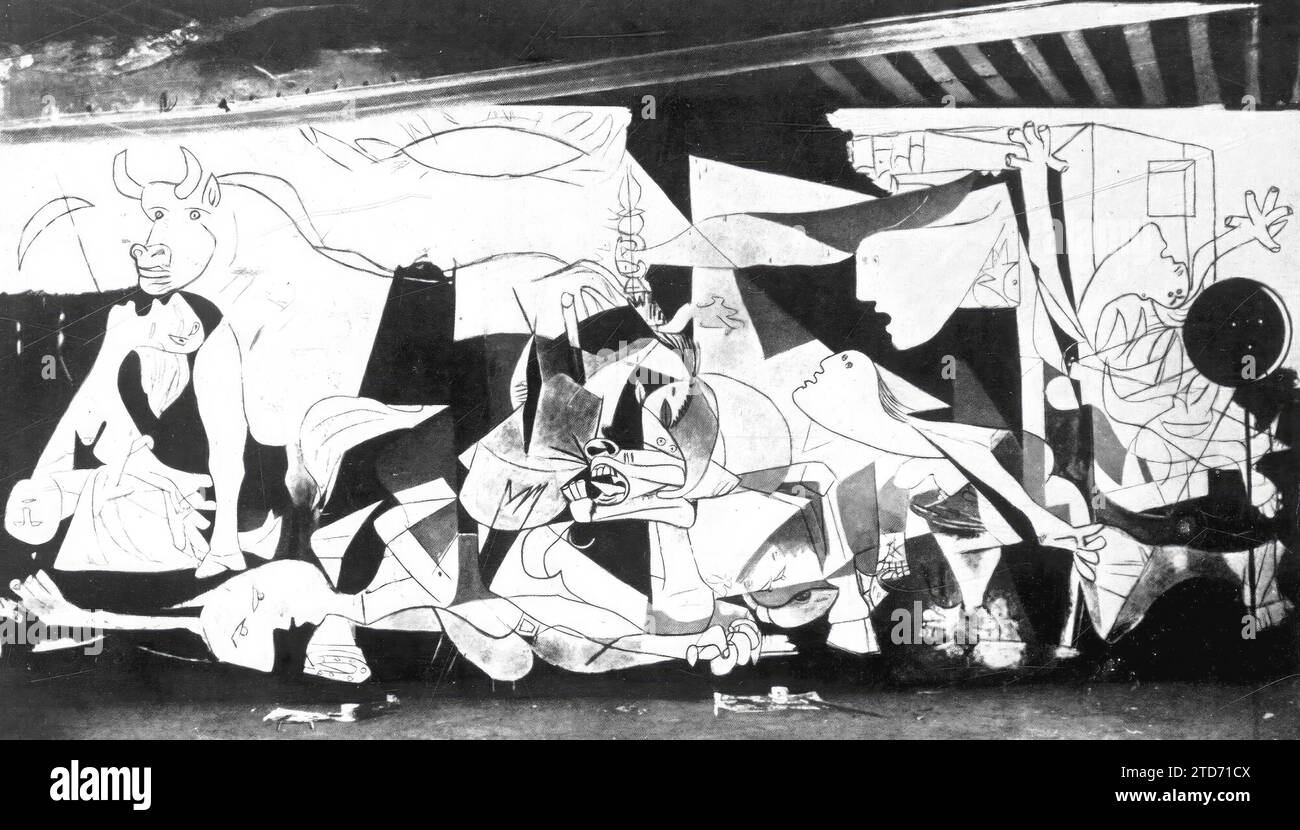 04/30/1937. Creative process of Picasso's Guernica. Third image. Credit: Album / Archivo ABC Stock Photo