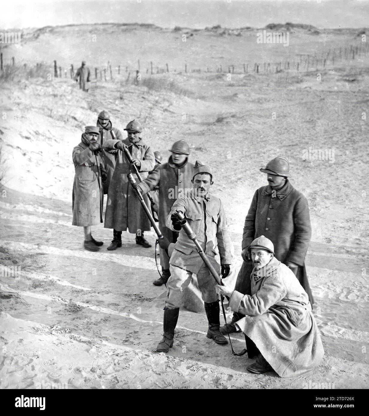 02/28/1917. The War on the Western Front. French Soldiers Firing Bomb ...