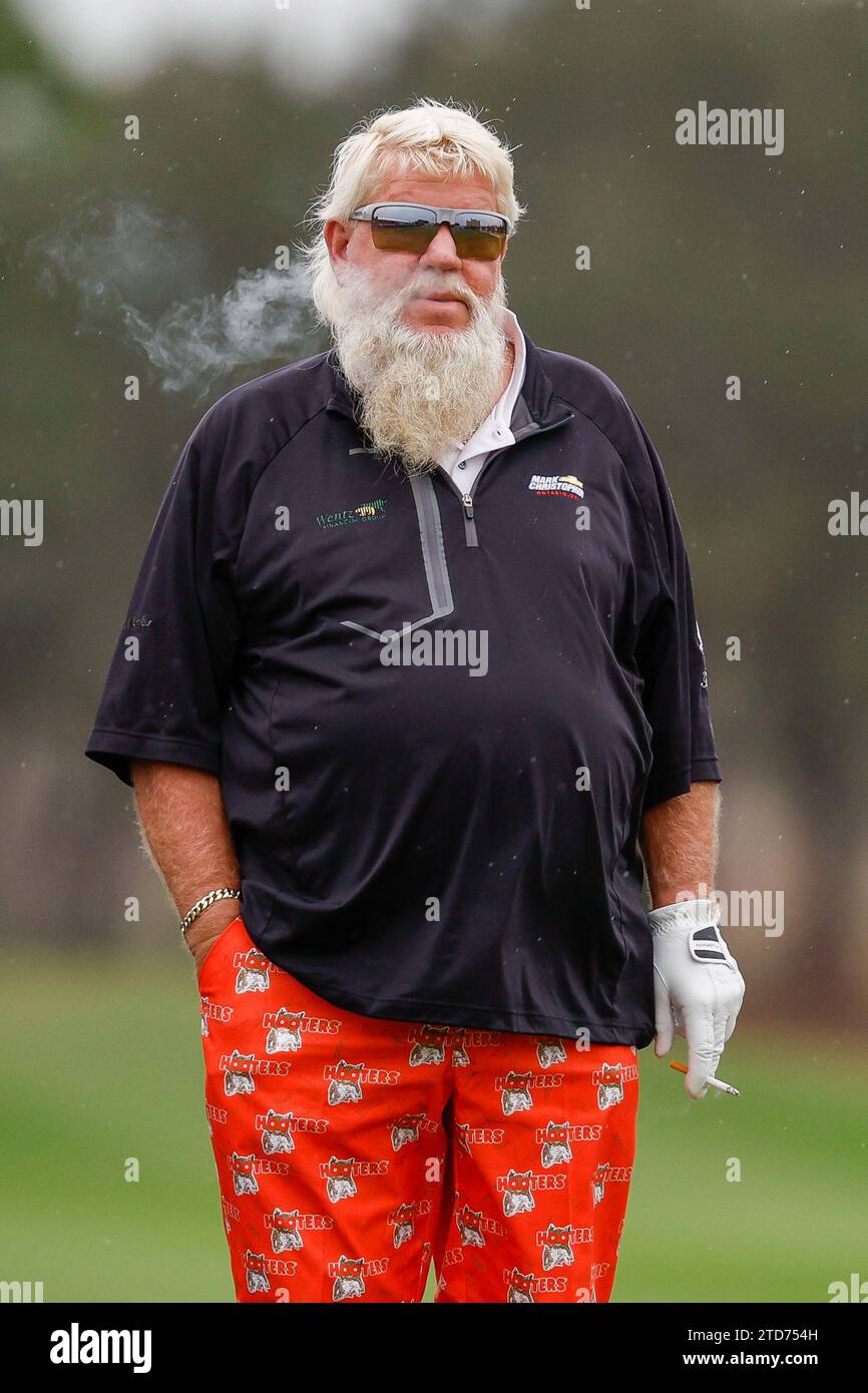 Orlando, Florida, USA. December 16, 2023 John Daly smoking a cigarette