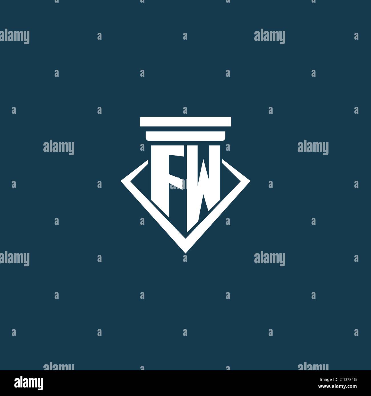 FW initial monogram logo for law firm, lawyer or advocate with pillar ...