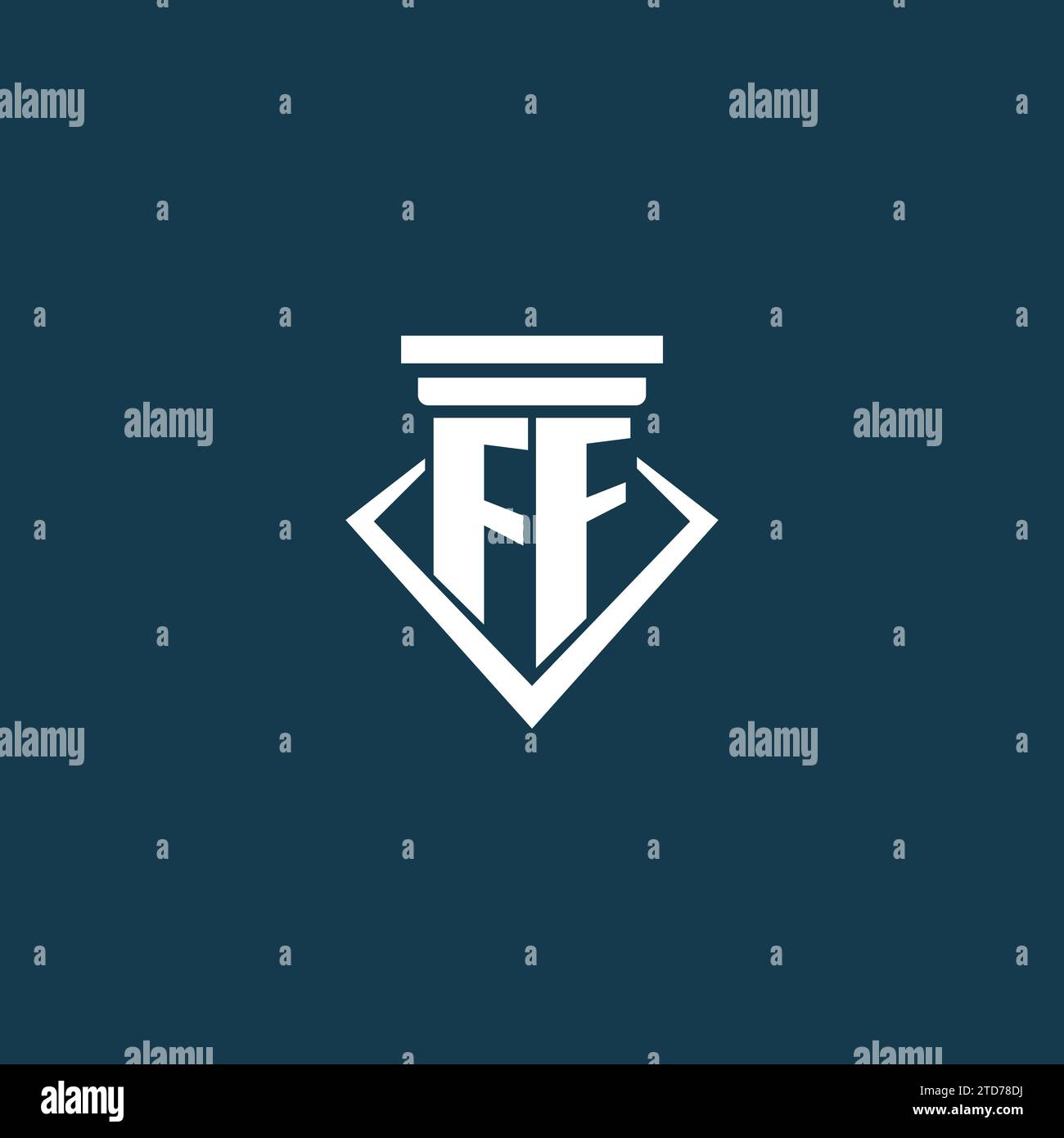 FF initial monogram logo for law firm, lawyer or advocate with pillar ...