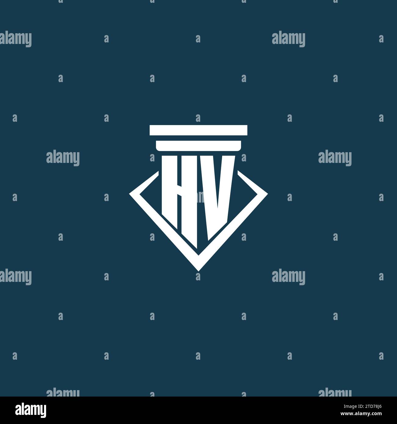 HV initial monogram logo for law firm, lawyer or advocate with pillar ...