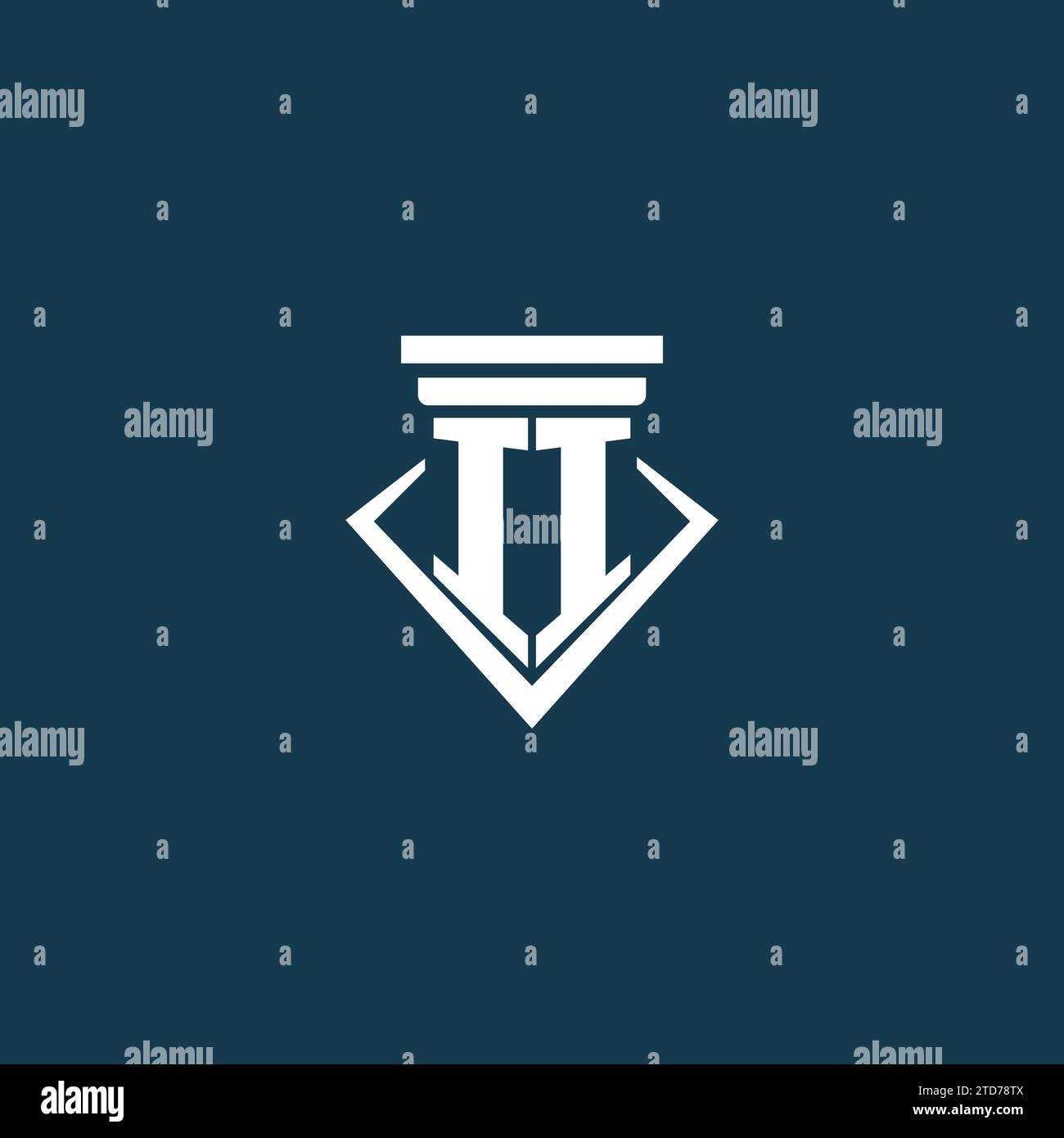 II initial monogram logo for law firm, lawyer or advocate with pillar ...