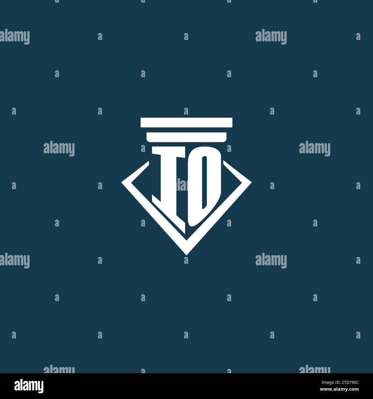 IO initial monogram logo for law firm, lawyer or advocate with pillar ...