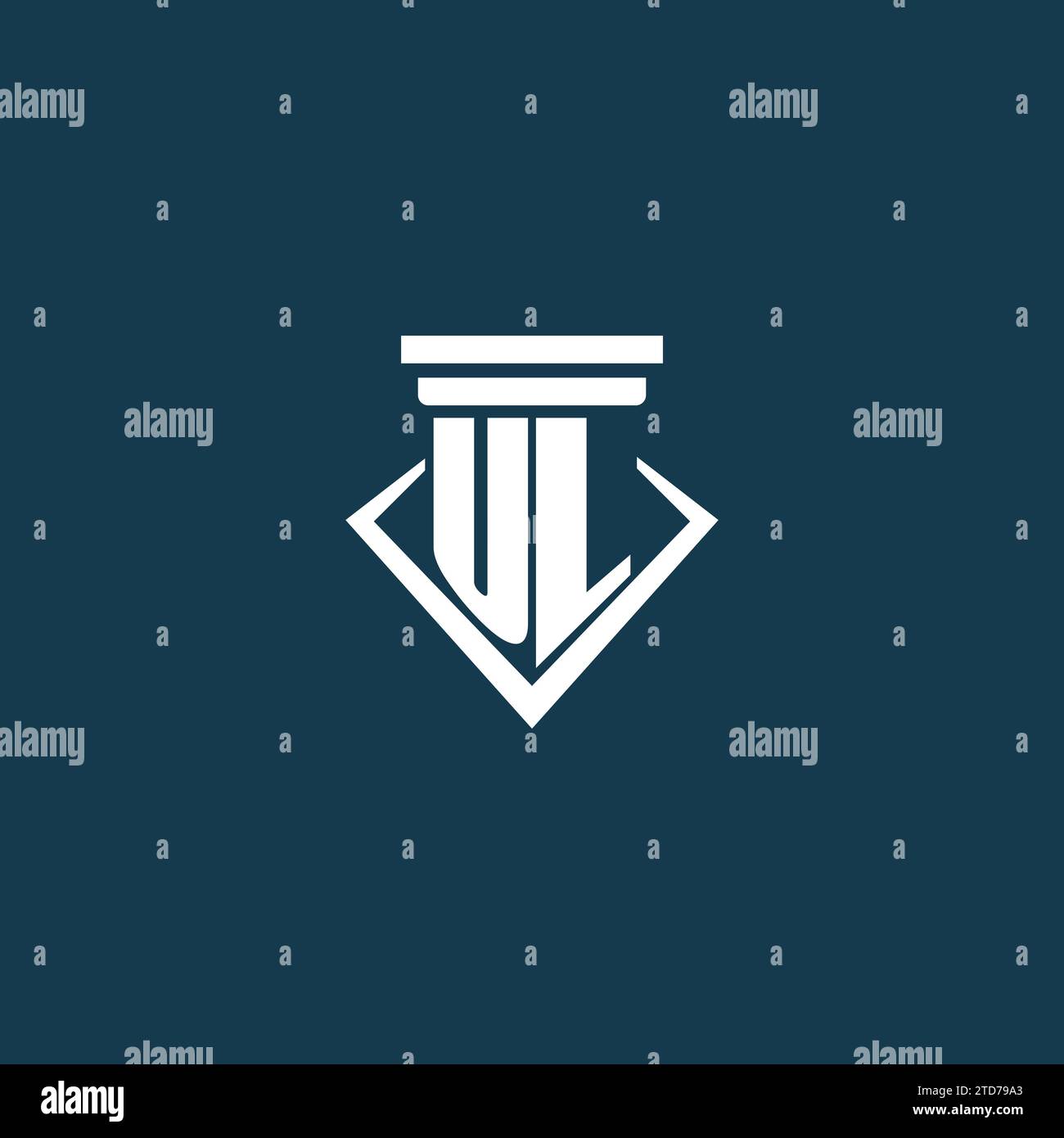 UL initial monogram logo for law firm, lawyer or advocate with pillar ...