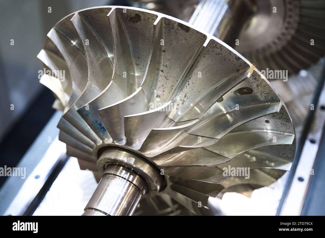 Metal automobile rotor with plates in assembling Stock Photo