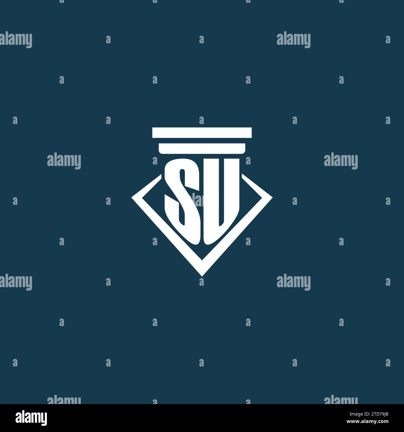 SU initial monogram logo for law firm, lawyer or advocate with pillar ...