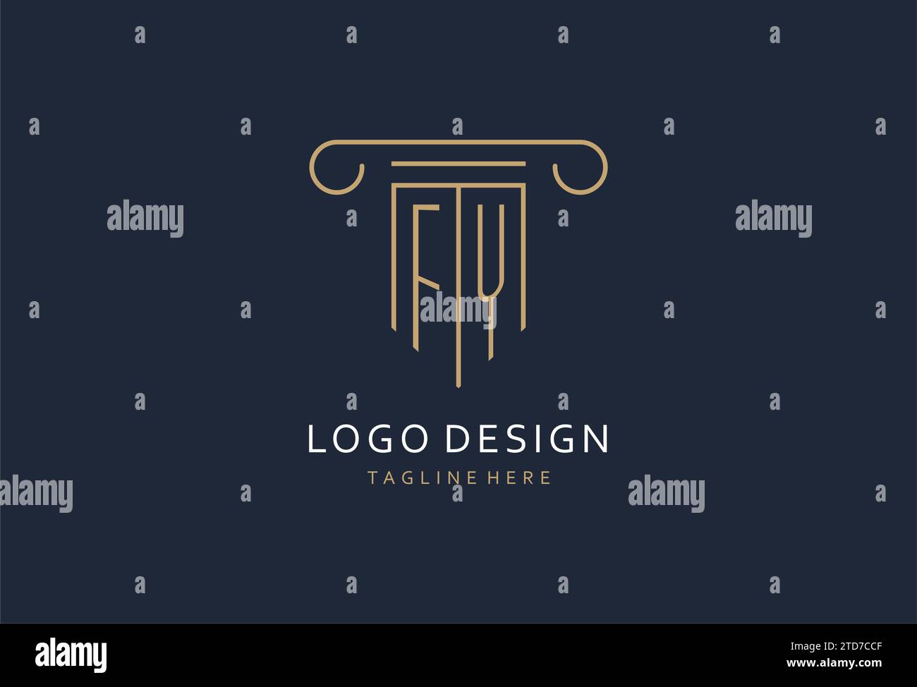 FY initial with pillar shape logo design, creative monogram logo design ...