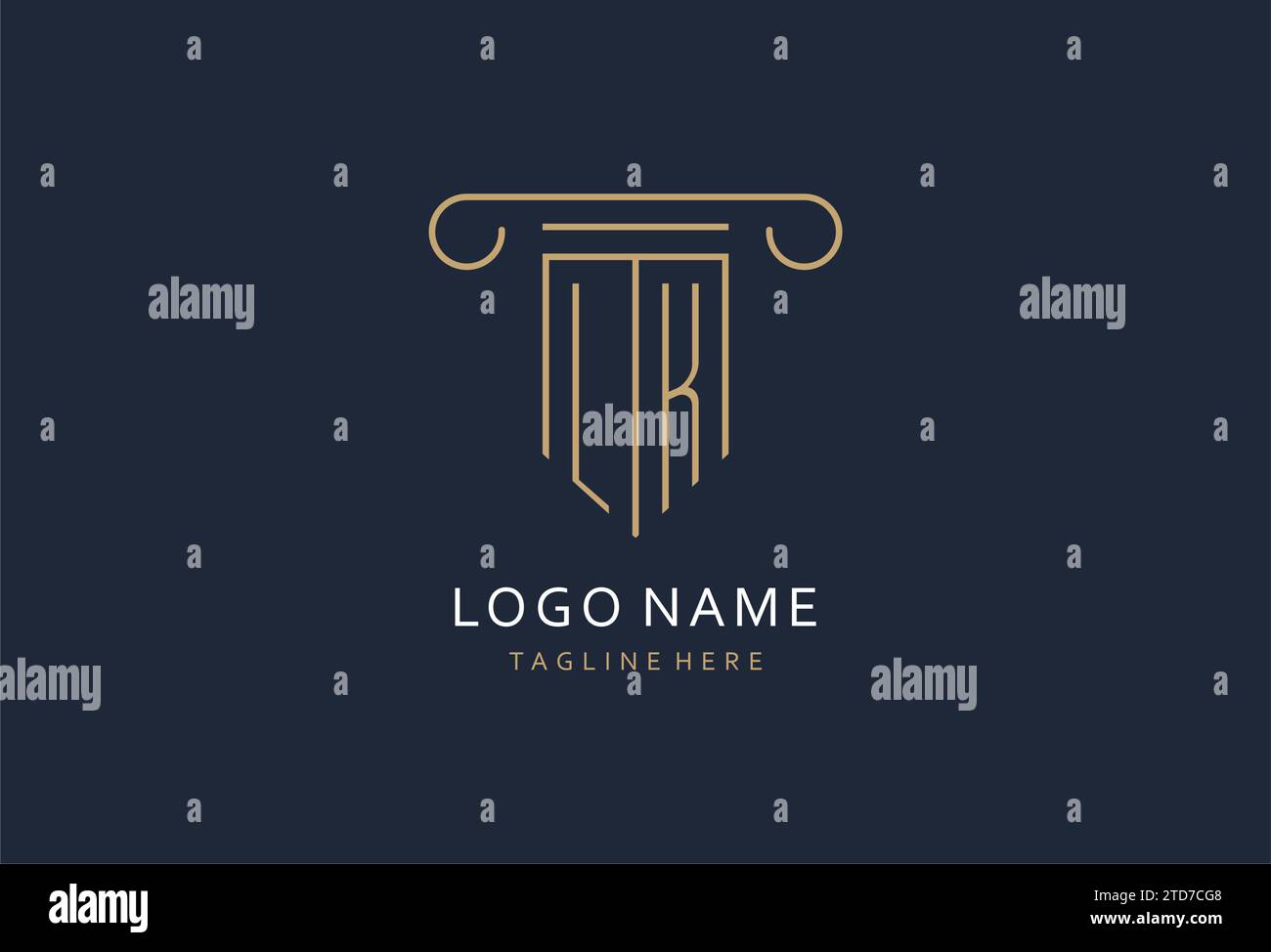 LK initial with pillar shape logo design, creative monogram logo design ...