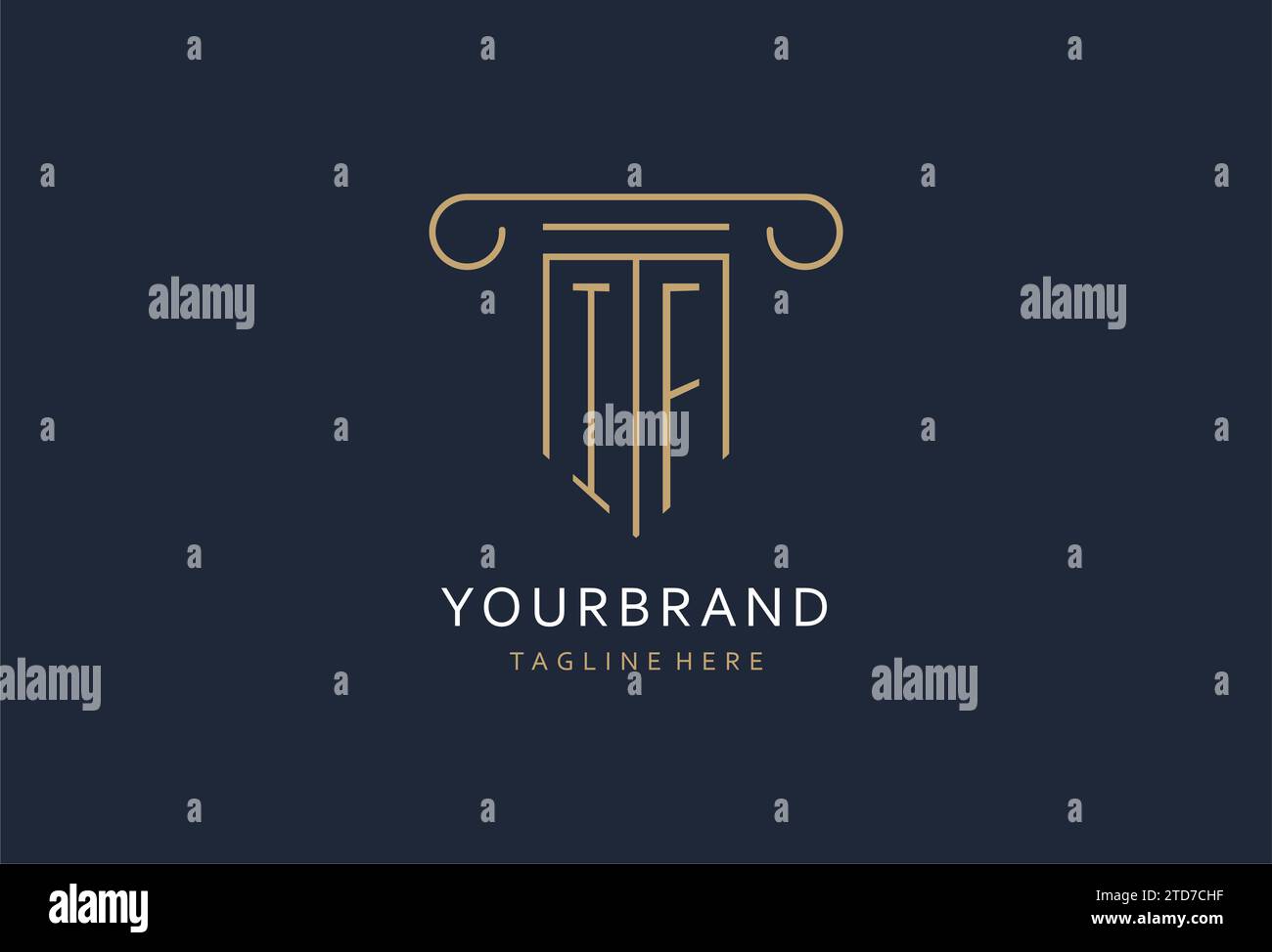 IF initial with pillar shape logo design, creative monogram logo design ...